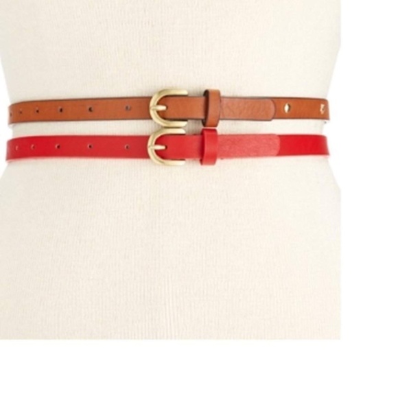 Style & Co. Accessories - 4/$25 2 Style & Co Skinny Star Red Brown Belts NEW